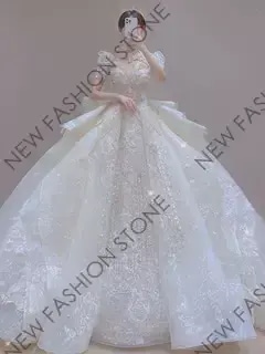 ウエディングドレス2024新型高級質感重工フレンチレトロ小柄ウエディングドレス-13