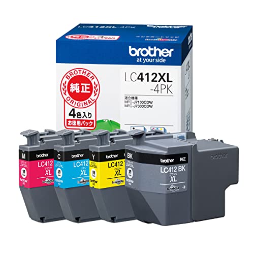 【ブラザー純正】 ブラザー工業(Brother Industries) インクカートリッジ4色パック(大容量)LC412XL-4PK対応型番:M