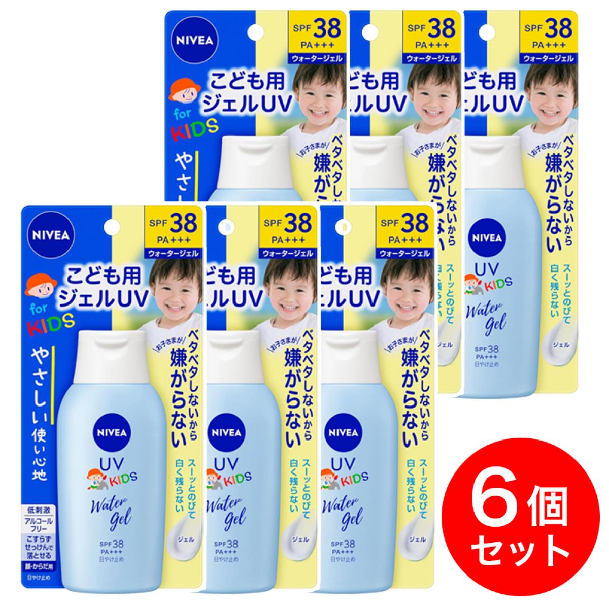 【まとめ買い】花王 ニベア UV ウォータージェル こども用 120g×6個セット SPF38/PA+++ 子供 日焼け止め ジェル 低刺激 アルコールフリー