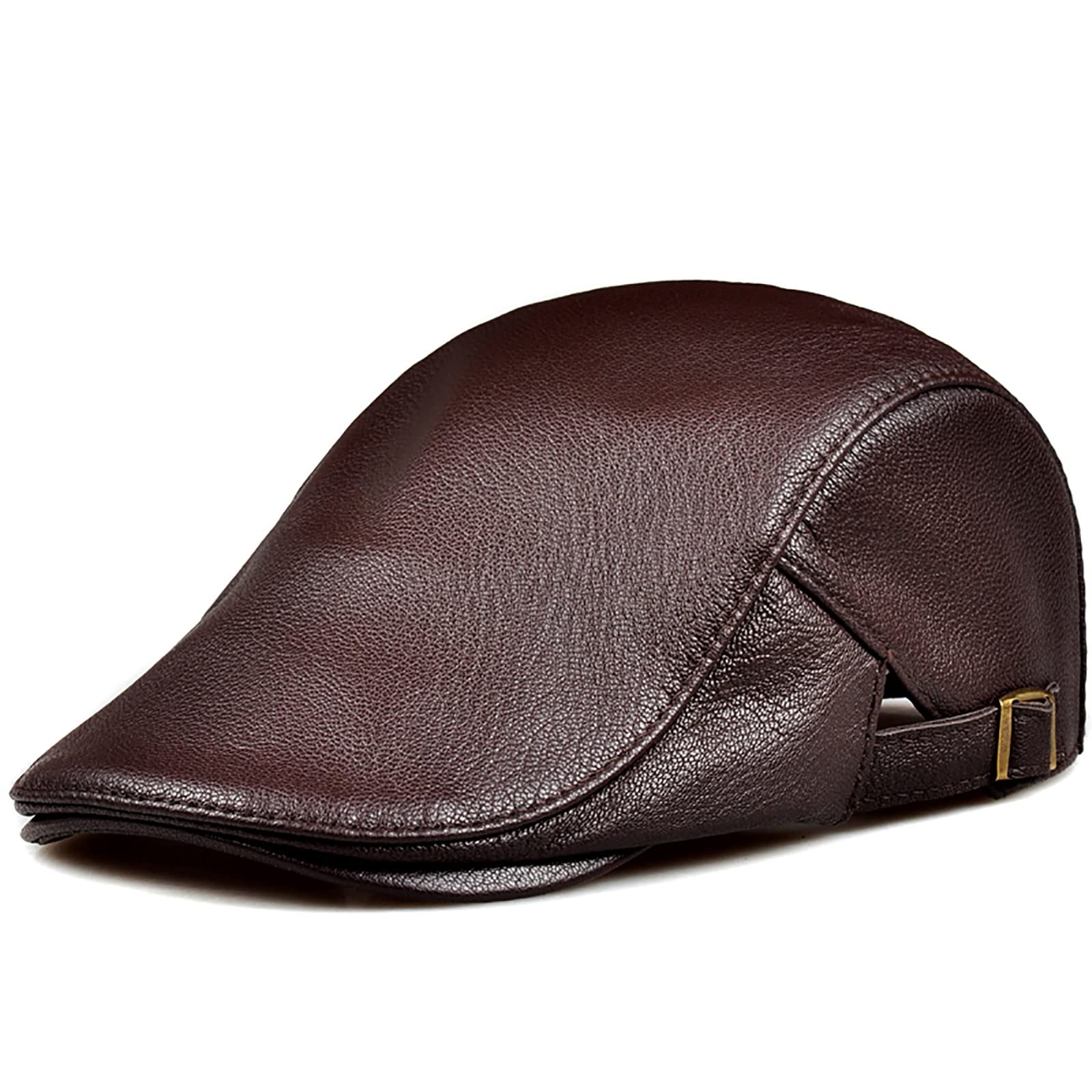 [xrWZneT] メンズ 冬 春 レザー ドライビング フラットキャップ ダックビル アイビー アイリッシュキャップ ニュースボーイ キャビー ベレー帽 キャップ 帽子
