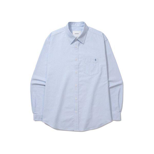 オックスフォードストライプシャツ ブルー