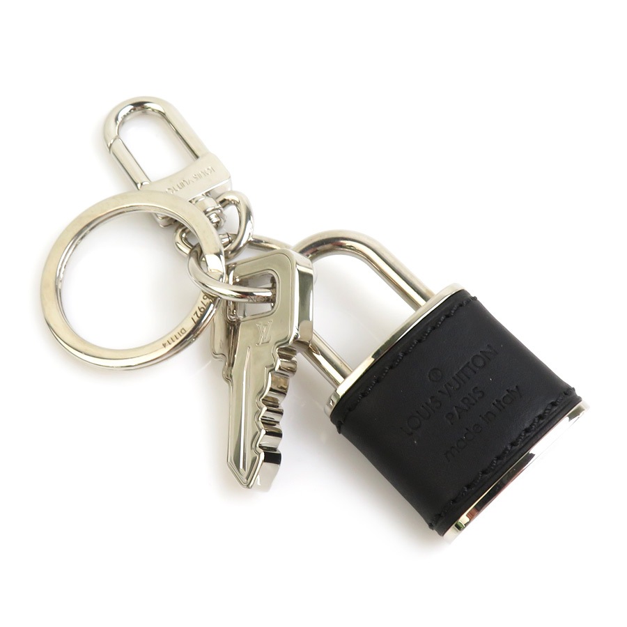 ルイ ヴィトン LOUIS VUITTON チャーム キーリング メタル ブラック