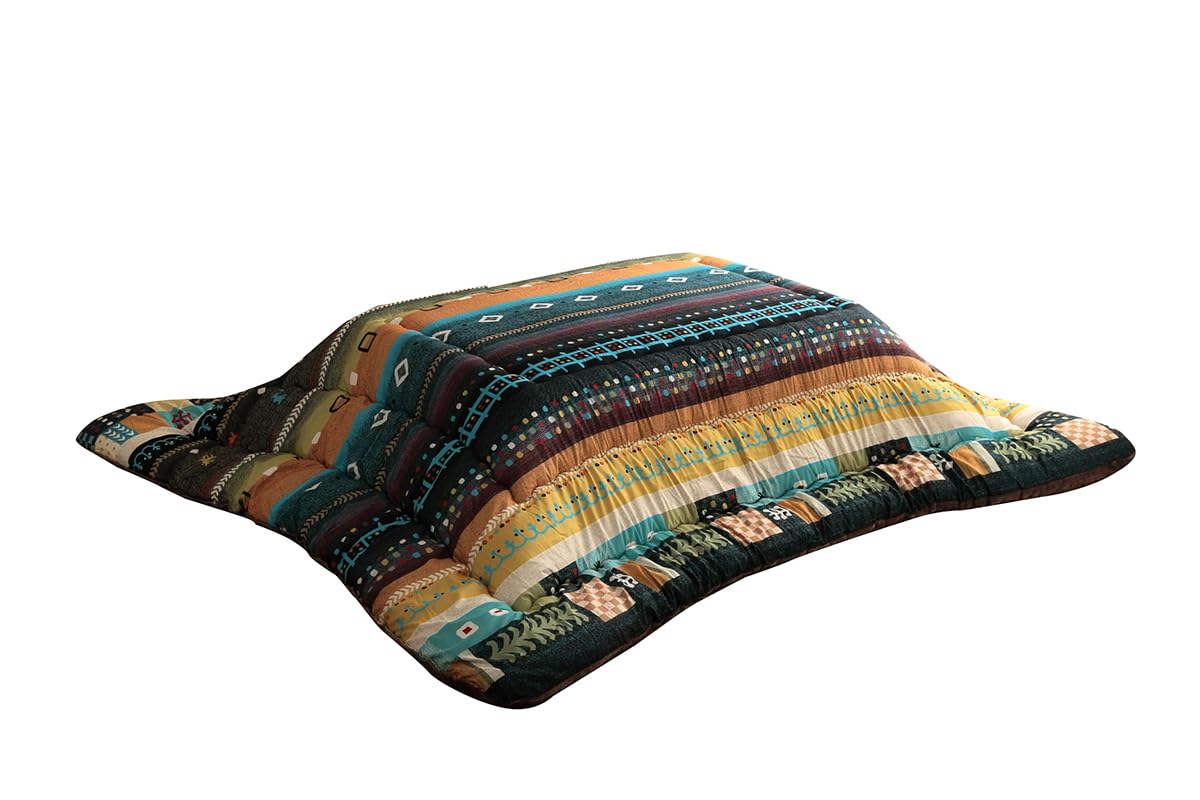 イケヒコ こたつ 掛け布団 ベルダ 約205×285cm ブルー 大判 長方形 単品 ギャッペ柄 肌触り なめらか #6032429