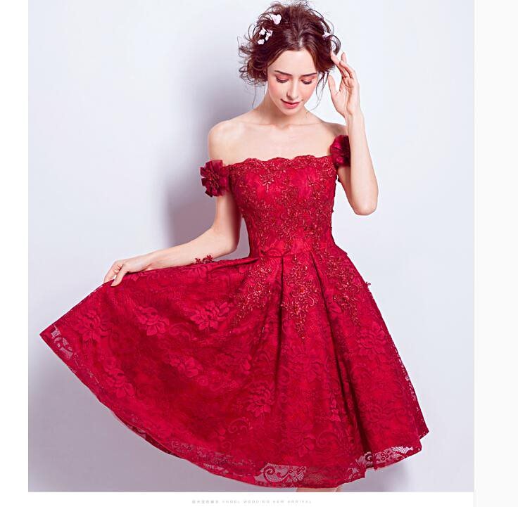 Aライン オフショルダー ミニドレス ミディアムドレス 演奏会 ウエディングドレス 成人式 花嫁 着