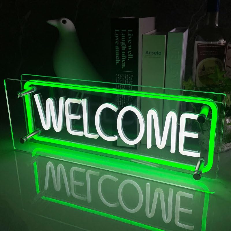 【WNJAPAN】 ネオンサイン ネオン管風 WELCOME インテリア ネオンサイン 看板 サインボード 部屋 玄関 子供部屋 カフェ バー アメリカ雑貨 アメリカン雑貨 ネオンチューブ 店舗用 N