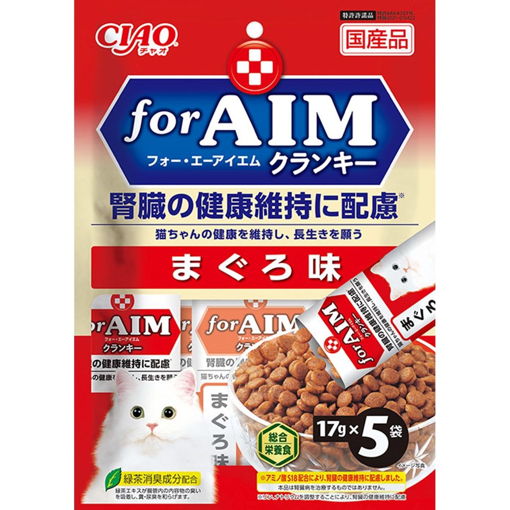 （まとめ買い）いなばペットフードCIAOforAIMクランキーまぐろ味17gx5袋猫用フード[x24]