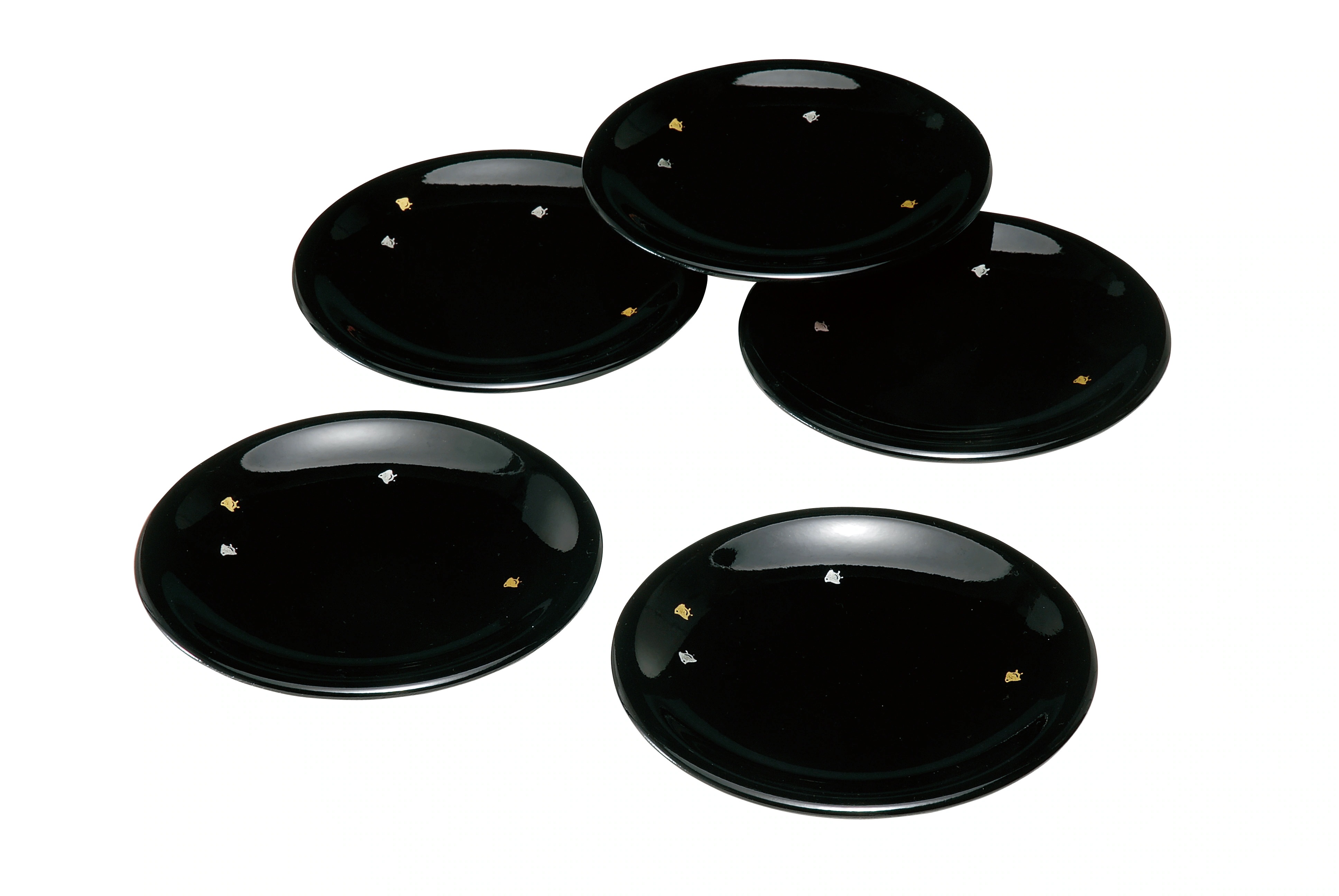 5.0寸 銘々皿 黒 千鳥 5枚組 15cm 食器 お皿 トレー 日本製 国産