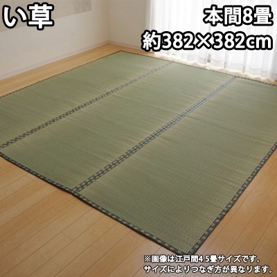 イケヒコ 純国産 い草 上敷き カーペット 双目織 『松』 本間8畳（約382×382cm） 1113388【送料無料】