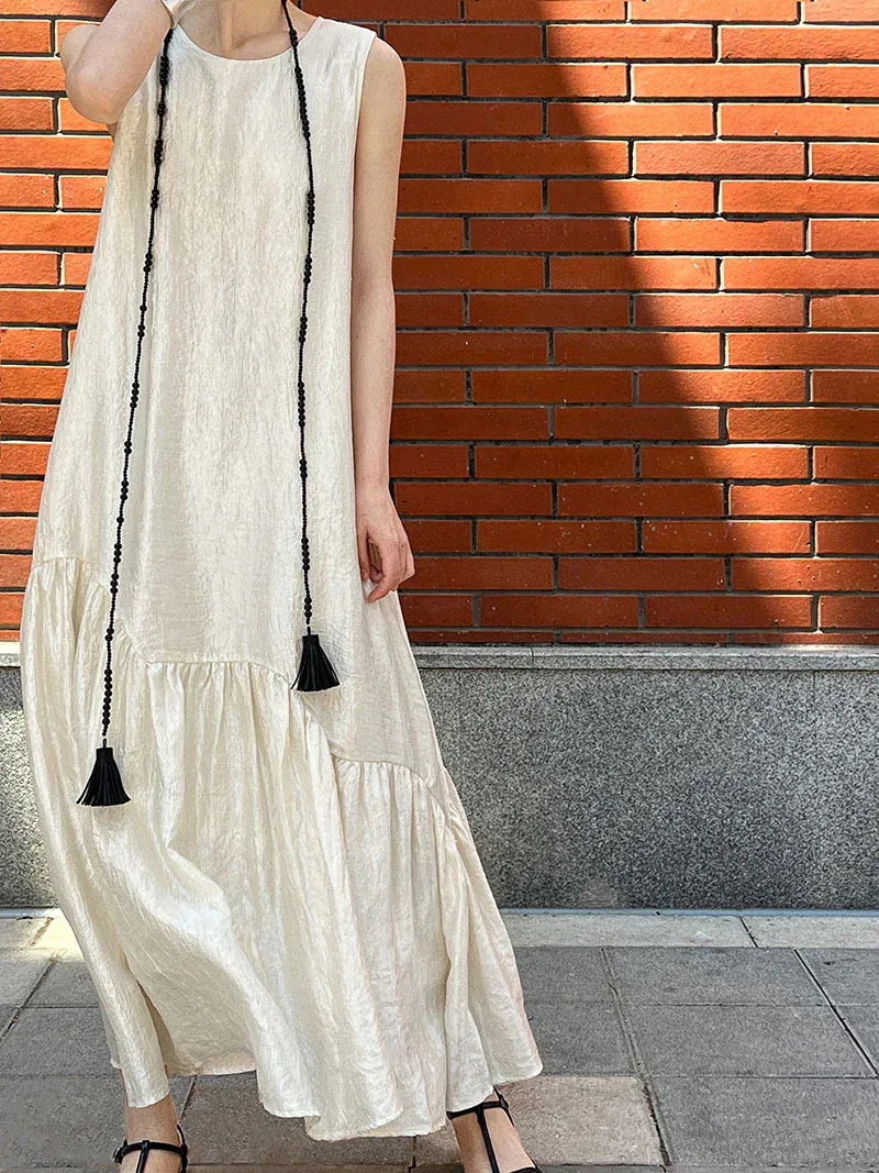 韓国ファッションノースリーブワンピース 通勤 L ファッション 追加 なパッチワークフィッシュテールベストドレス フィッシュテールワンピース