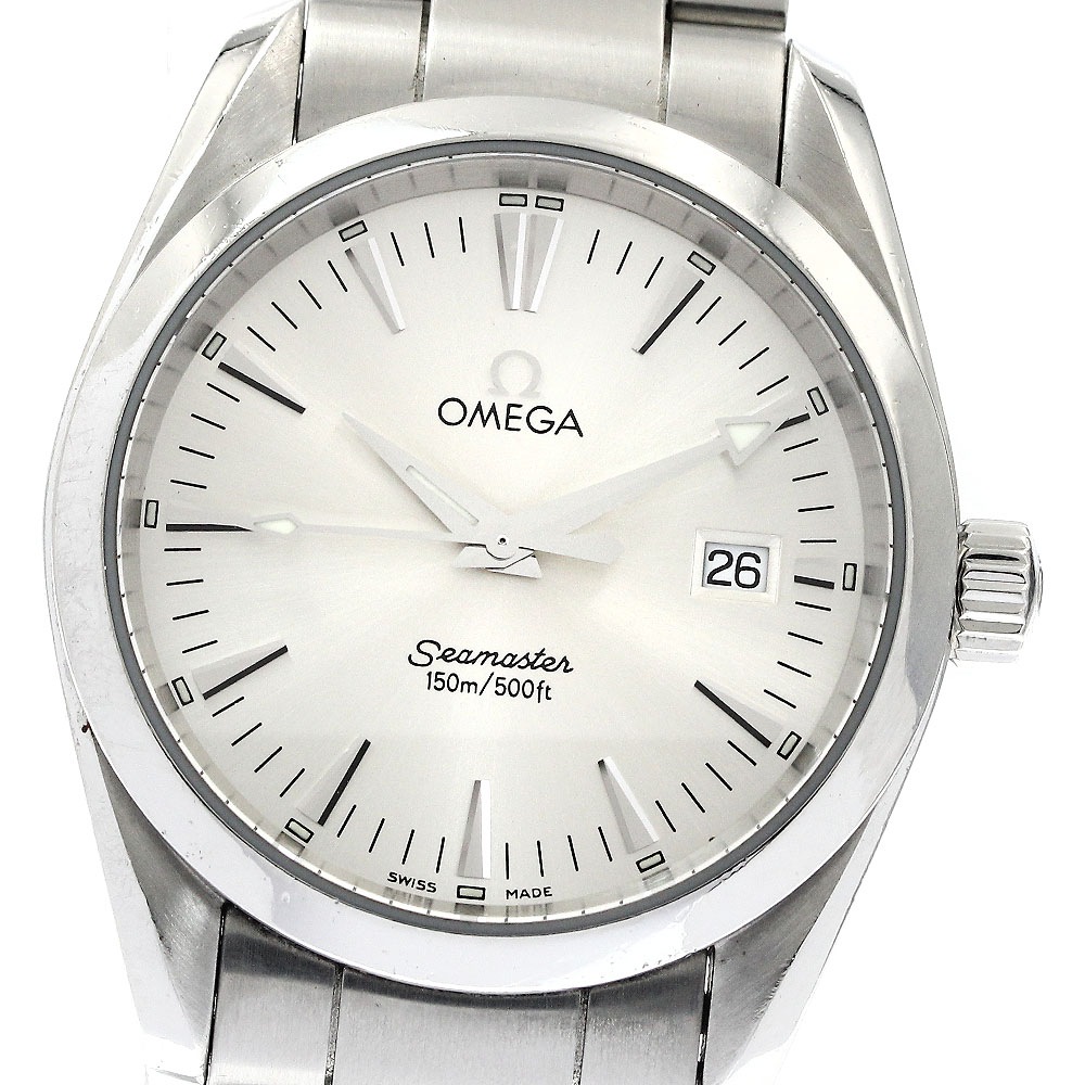 オメガ OMEGA 2518.30 シーマスター アクアテラ デイト クォーツ メンズ 保証書付き_885932【中古】