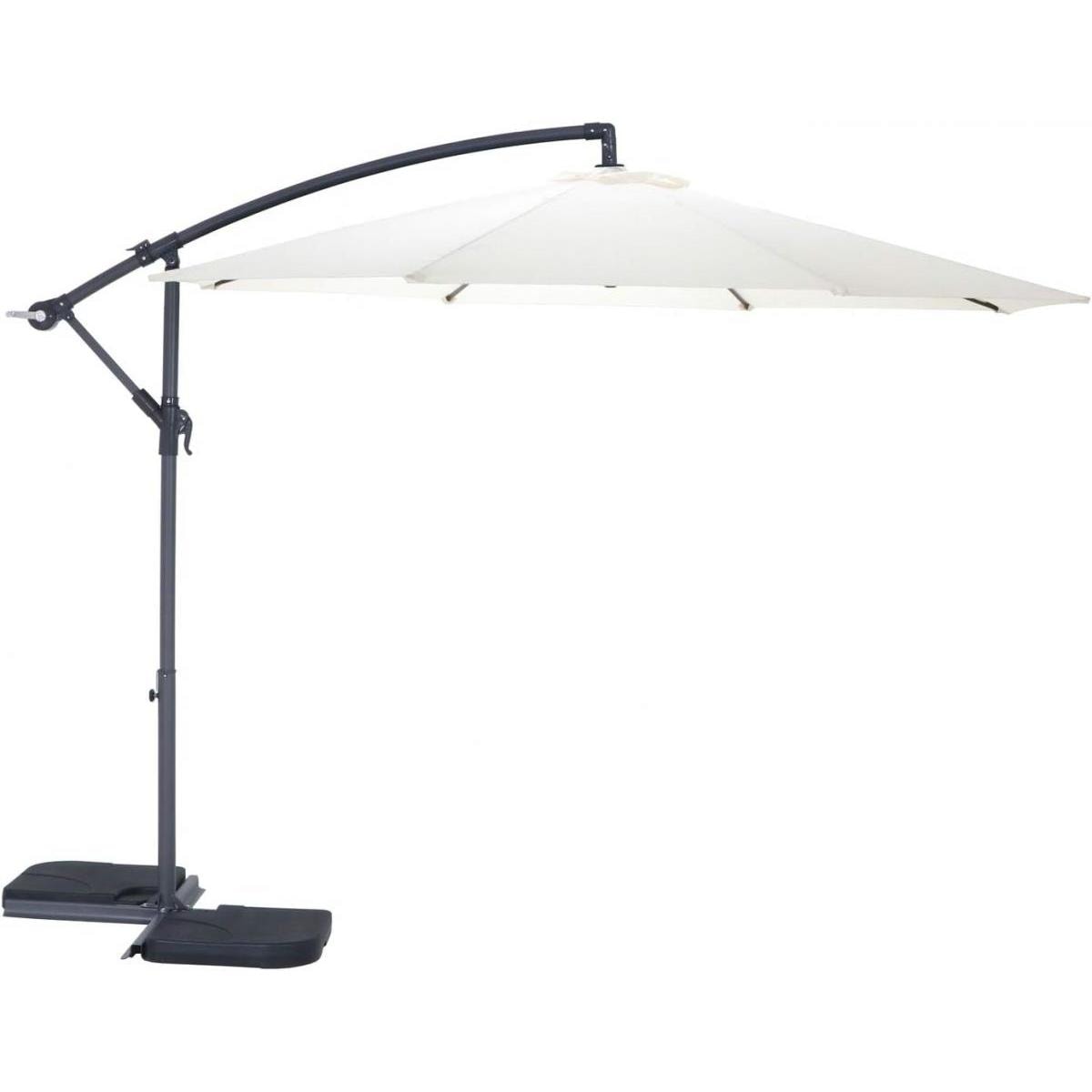 【I】不二貿易 ガーデン パラソル ハンギングパラソル アイボリー パラソルのみ セイフティーロック付 幅300×奥行348×高さ240cm 37917【代引不可/沖縄・離
