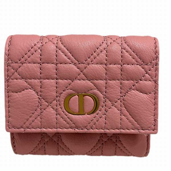 ディオール カナージュ カロ ハイビスカス ウォレット 3つ折り財布 レディース 【中古】