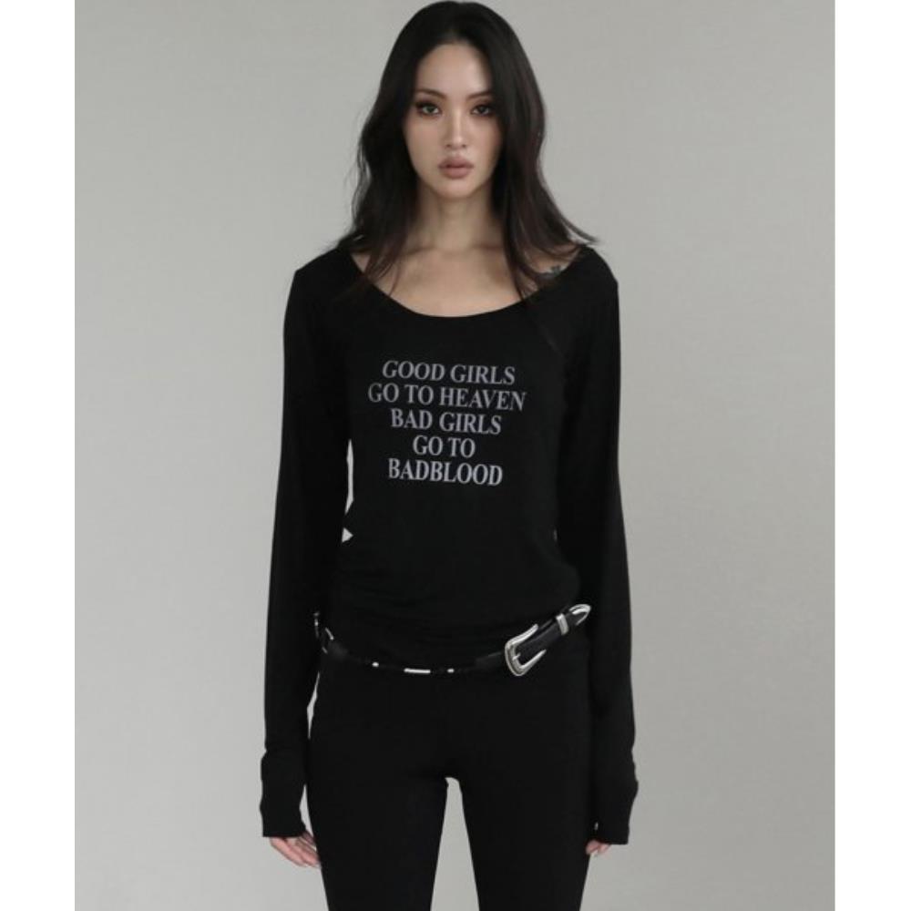 BADBLOOD Bad Girls Loose Fit Top Black w-tee22-062