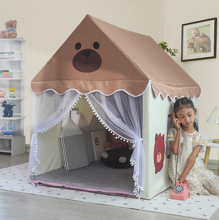 キッズテント 木製 ゲームハウス お姫様 睡眠テント ベビーテント 男の子 女の子 可愛い プレイテント 子供テント 赤ちゃん お城 テントハウス 室内 おままごと プレイハウス プリンセスの城型 出