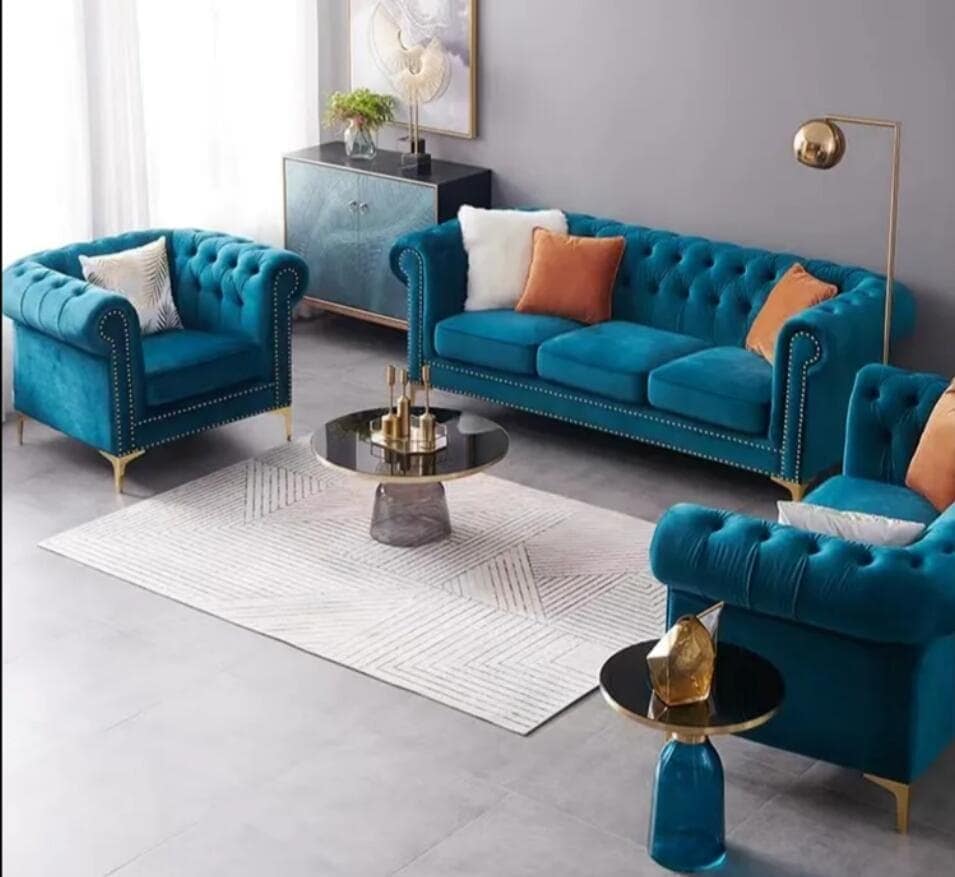 高級断面ソファセット家具リビングルームソファモダンファブリックベルベットソファセット家具