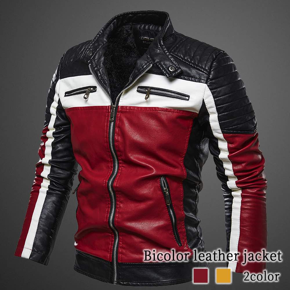 ライダースジャケット メンズ バイカラーレザージャケット 春 Tシャツ 着こなし セール 厚手 40代 ジャケット 黒 レザー アウター ライダース ブランド 秋 革ジャン バイク 革 おすすめ おし