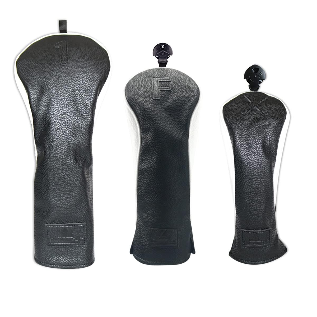 CRAFTSMAN(クラフトマン) ゴルフウッドカバー クラブヘッドカバー セット/単品 ドライバー用・フェアウェイウッド用・ユーティリティー用（番号タグ付き） 三片式設計 ブラック