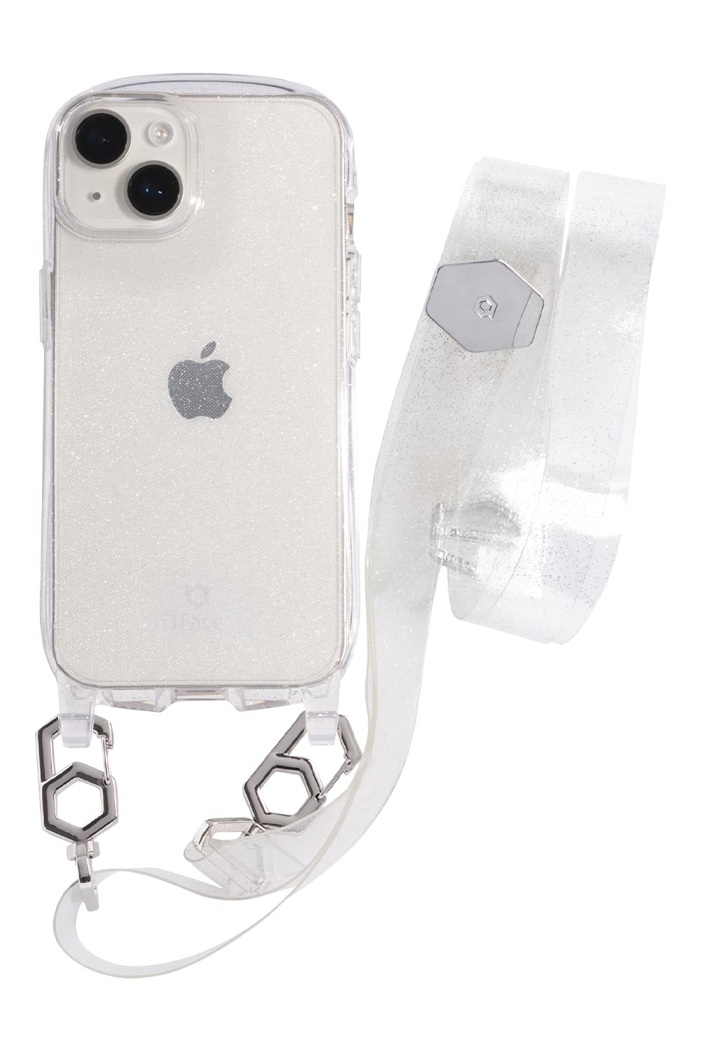 iFace Hang and i Phone 14 ケース クリアケース/ショルダーストラップ セット(クリア/ラメ)【アイフェイス アイフォン14 用 カバー ショルダー ケース 】