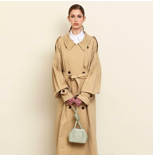 【MARGESHERWOOD】 BOAT SHOPPER MINI : PISTACHIO CRINKLE