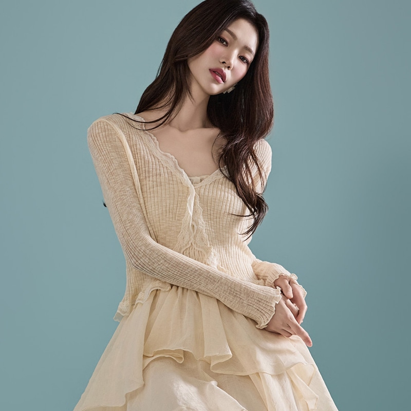 J2321 フリル カーディガン