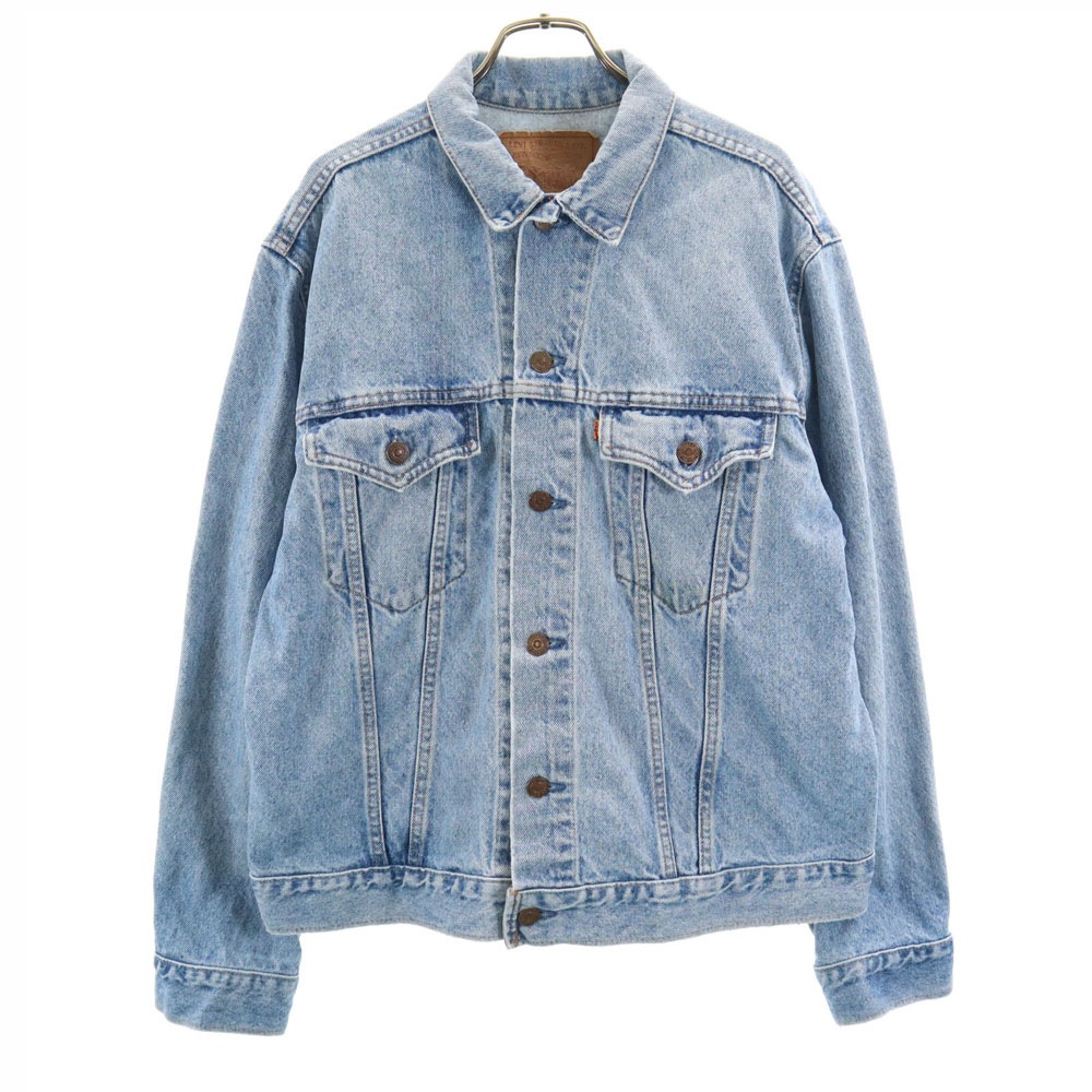 90s 75505-0212 オレンジタブ　オールド デニムジャケット 44 ブルー ジージャン メンズ