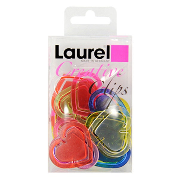 （まとめ買い）LAUREL（ローレル） クリスタルプラスチッククリップ ハート型 30x36mm アソート 25個入 1408-96 [x10]