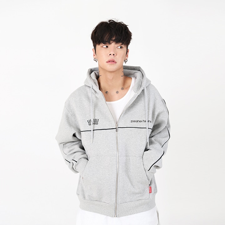 シグネチャー 刺繍 ジップアップパーカー 3colors