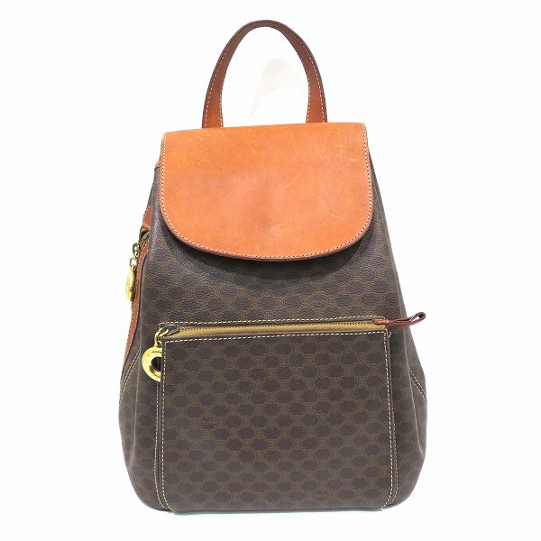 セリーヌ CELINE マカダム ブラウン バッグ リュック レディース【中古】