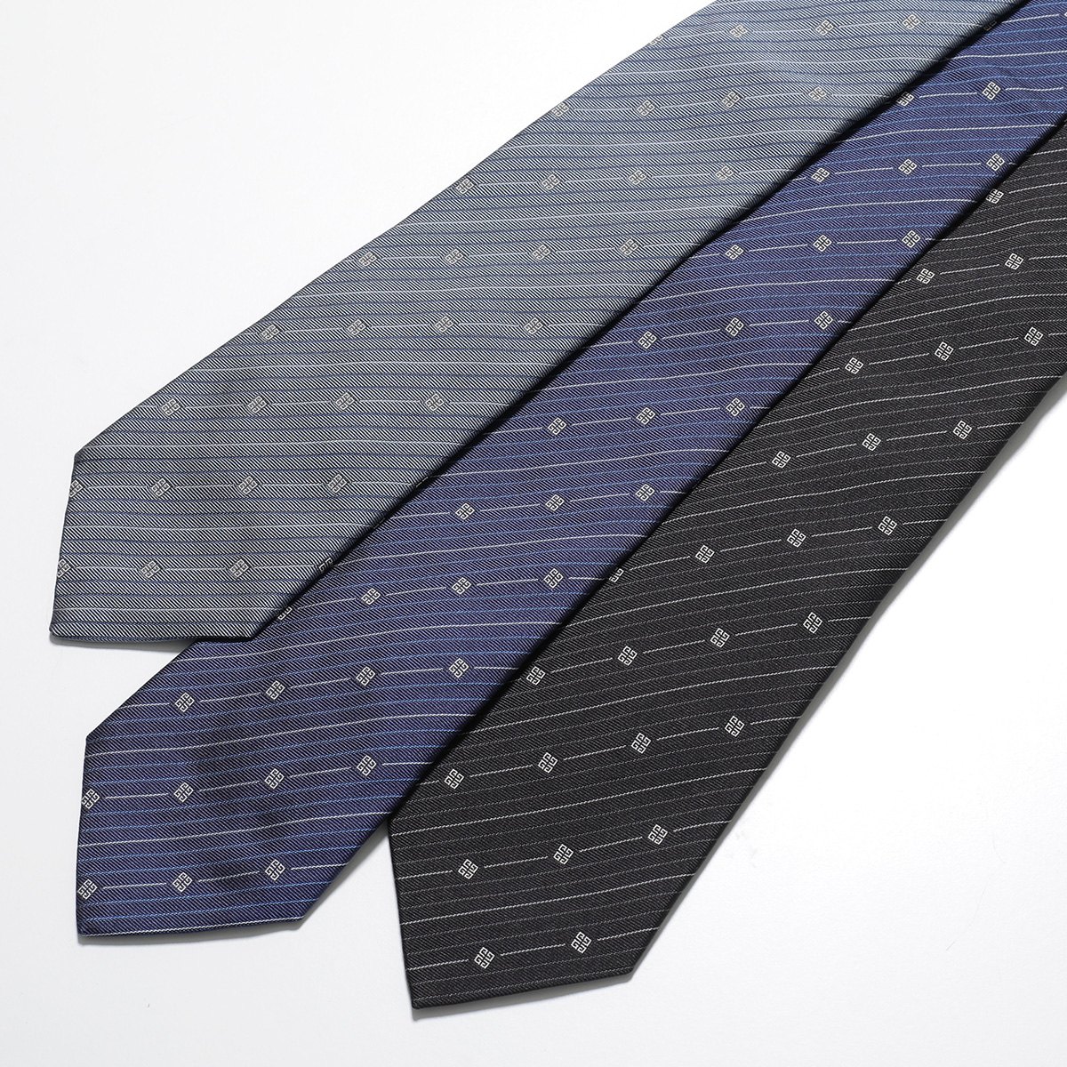 GIVENCHY ジバンシィ ネクタイ J6221 メンズ シルクタイ レギュラータイ ストライプ 4Gエンブレム カラー3色