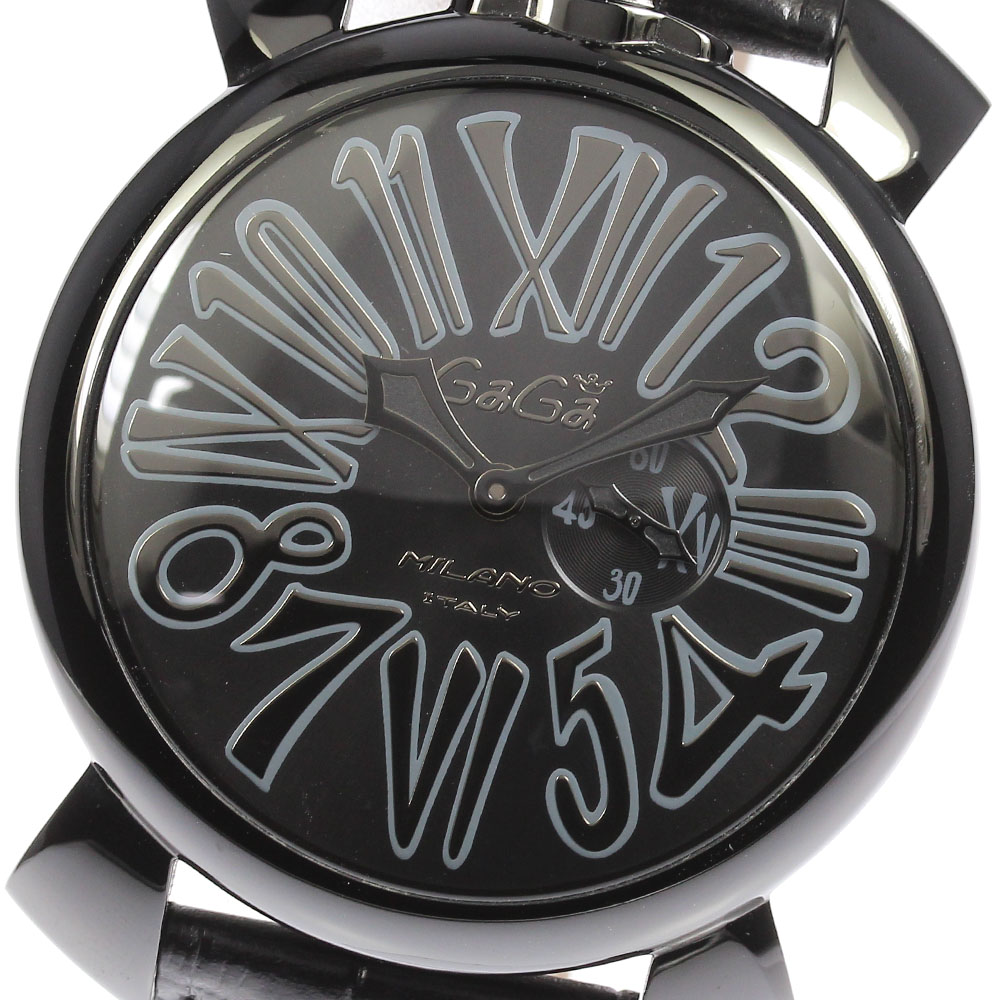 【GaGa MILANO】ガガミラノ マヌアーレ スリム46 スモールセコンド 5086.03 クォーツ メンズ【中古】 21,816円