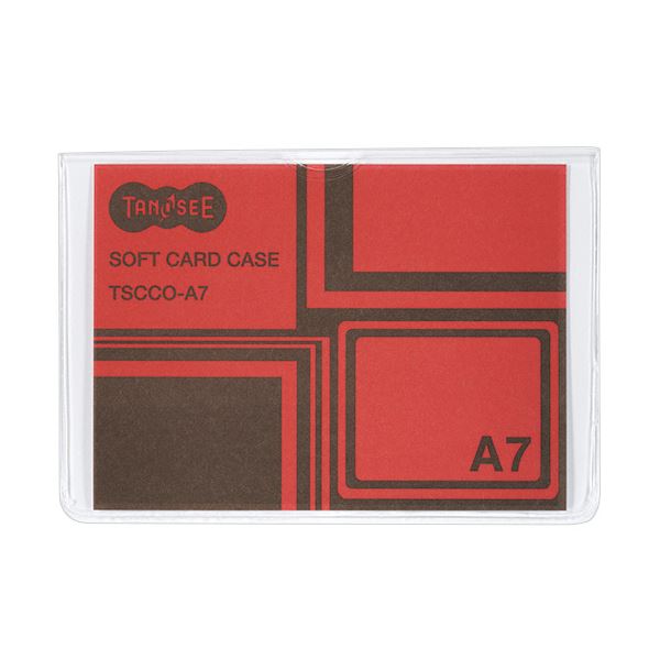 （まとめ） TANOSEE ソフトカードケース A7透明 再生オレフィン製 1セット（100枚） (×3セット)