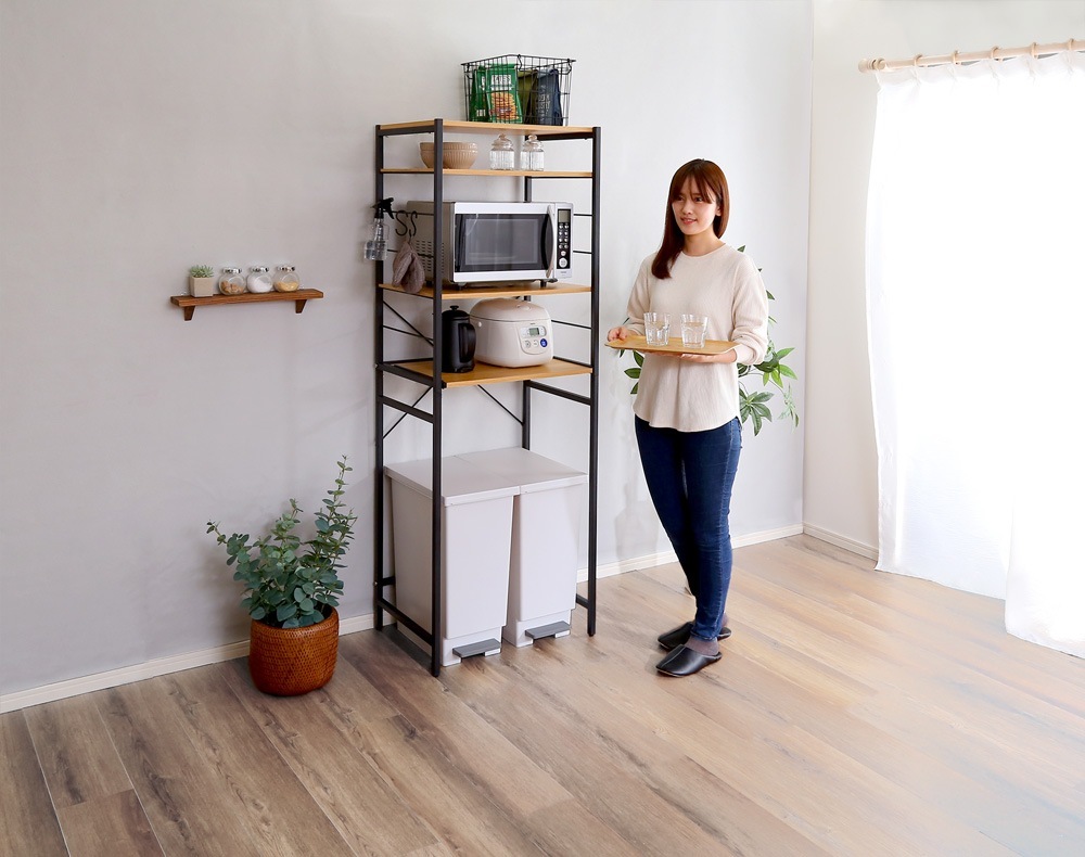 レンジ台 キッチンラック レンジラック ゴミ箱上ラック トースターラック レンジ上ラック 電子レンジ台 キッチン 棚 キッチンカウンター レンジボード