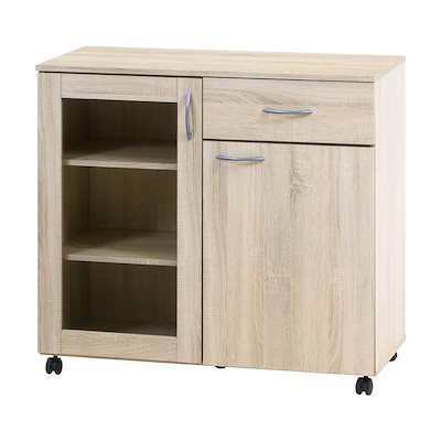 他サイト： キッチン収納キャビネット 90×40cm 【 キッチンワゴン おしゃれ 棚 インテリア雑貨 リビング家具 収納台 台所用品 収納家具 キッチンラック キッチン用品 カウンターワゴン キャスター付き 】の商品画像