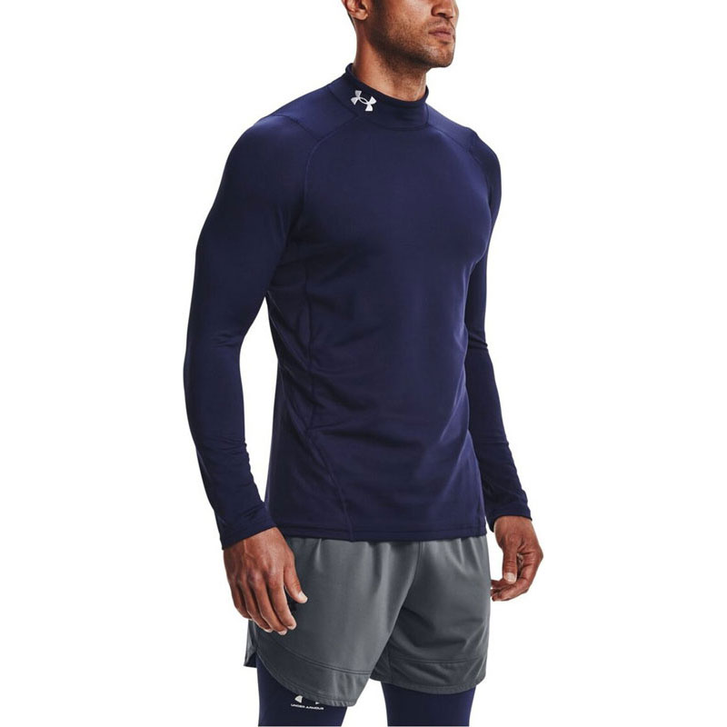 UAコールドギアアーマー フィッティド ロングスリーブ モックネック シャツ マルチスポーツ インナーシャツ (1366066-410)