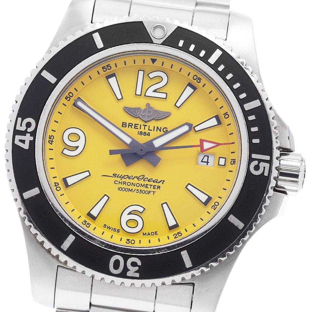 ブライトリング BREITLING A17367 スーパーオーシャン デイト 自動巻き メンズ 保証書付き_890474【中古】