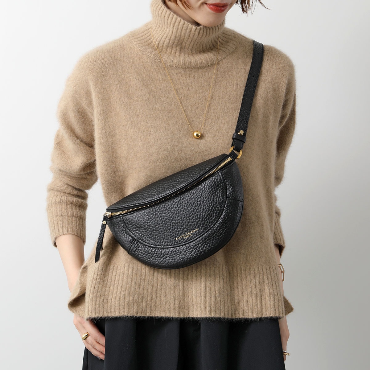 GIANNI CHIARINI ジャンニキアリーニ ショルダーバッグ BROOKE ブルック MP 10912 TKL レディース レザー ボディバッグ ポシェット 鞄 NERO