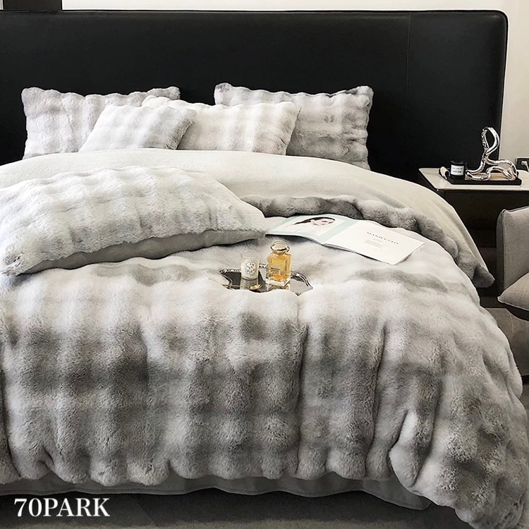 グラデーション もこもこ ふわとろ 布団カバーセット 全2色 ベッドカバー シングル ダブル クイーン ベッドリネン おしゃれ 韓国インテリア 韓国雑貨 韓国っぽ インテリア雑貨 70PARK