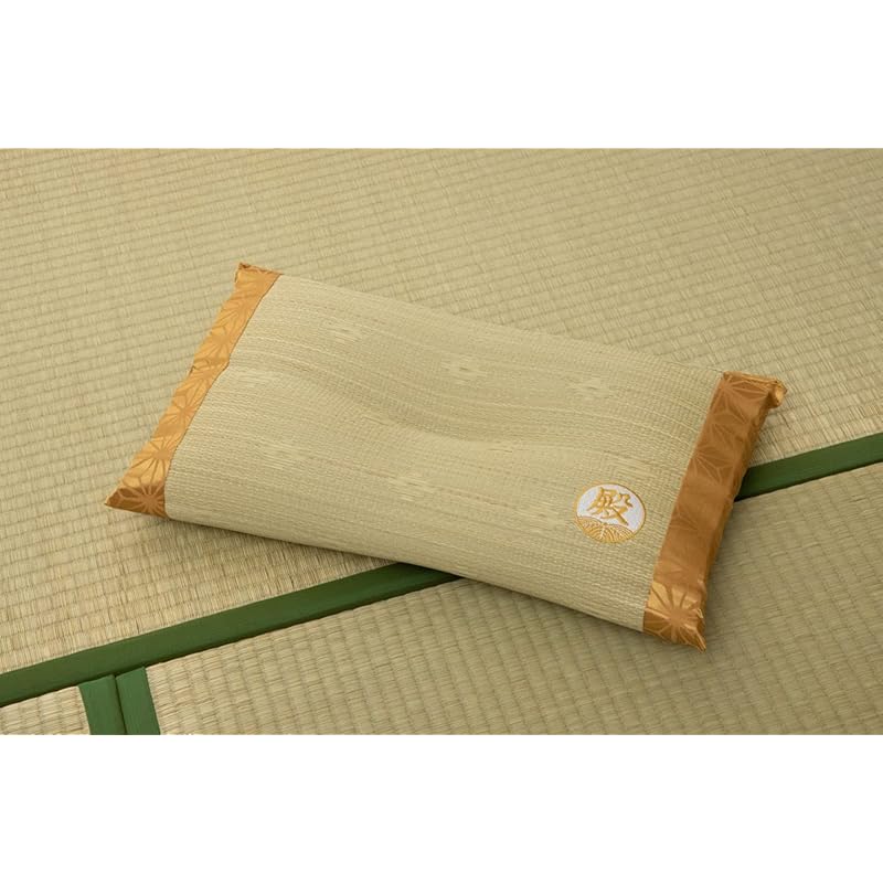 イケヒコ い草 寝具 まくら 国産 い草 ギフト 箱付き くぼみ平枕 殿 男性向け 抗菌防臭 消臭 約50×30cm #7554809 ナチュラル
