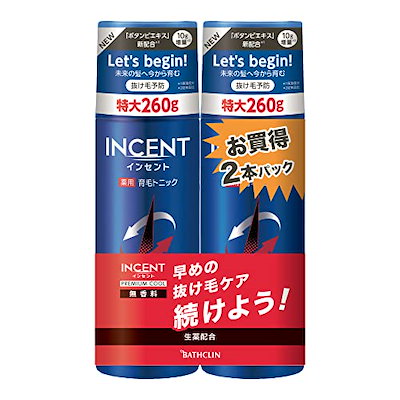 他サイト： インセント薬用育毛トニック プレミアムクール(無香料) 【医薬部外品】 260g×2本 男性向け 育毛剤の商品画像