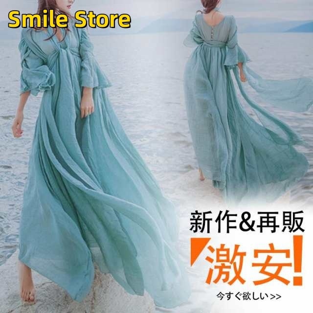 ワンピース ワンピース エレガント フェミ マキシ 夏ワンピース ワンピース リゾート風 マキシ丈 フレアワンピース お姫様 春ワンピース