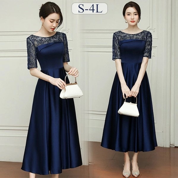 【本日限定】ドレス 大人 ピアノ 発表会 ミモレ丈ドレス 演奏会 演奏会用ドレス ピアノ発表会 結婚式 高校生 パーティードレス 演奏会ドレス 大きいサイズ 母親 コンクール イブニングドレス ミモレ