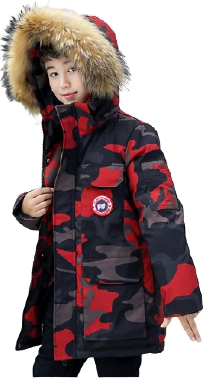 キッズ ダウンジャケット 男の子 中綿コート フード脱着可 ファー付き ロング丈 子供服 ダウンコート アウター ジュニア 暖かい 保温 おしゃれ 通学 通園 ボーイズ 冬