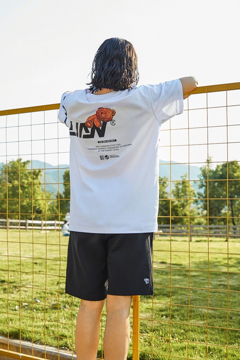 [ランオフ]ブラウンベア オーバーフィット 半袖Tシャツ_ホワイト[CRTC1160]