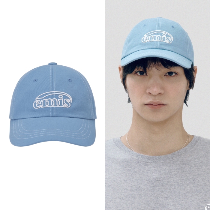 EMIS】 WHITE STITCH BALL CAP : SKY BLUE キャップ