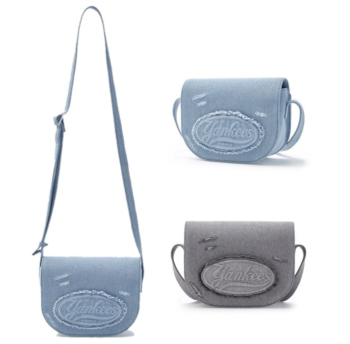 [ LETTERING VINTAGE DENIM ] CROSS BAG