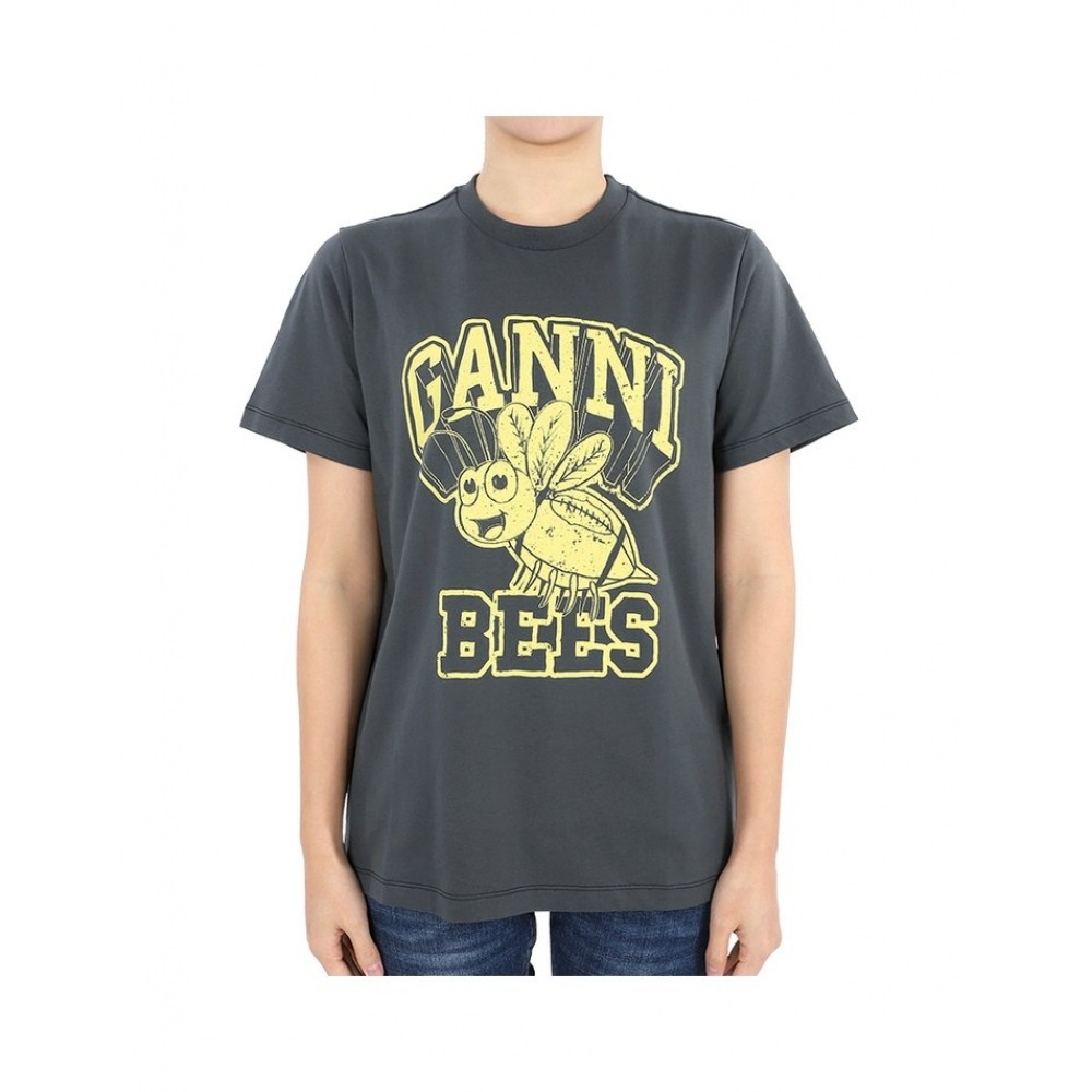 23 F/W GANI 女性用ロゴビープリントショートスリーブ (ダークグレー) T3639 490