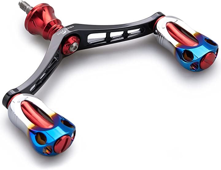 92mm リール ハンドル 22mm ノブ 搭載 シマノ ダイワ 通用 スピニングリール用 Aurora Series レッド＆ブラック 570(レッド(ノブ)＆ブラック(ハンドル)) 7,803円