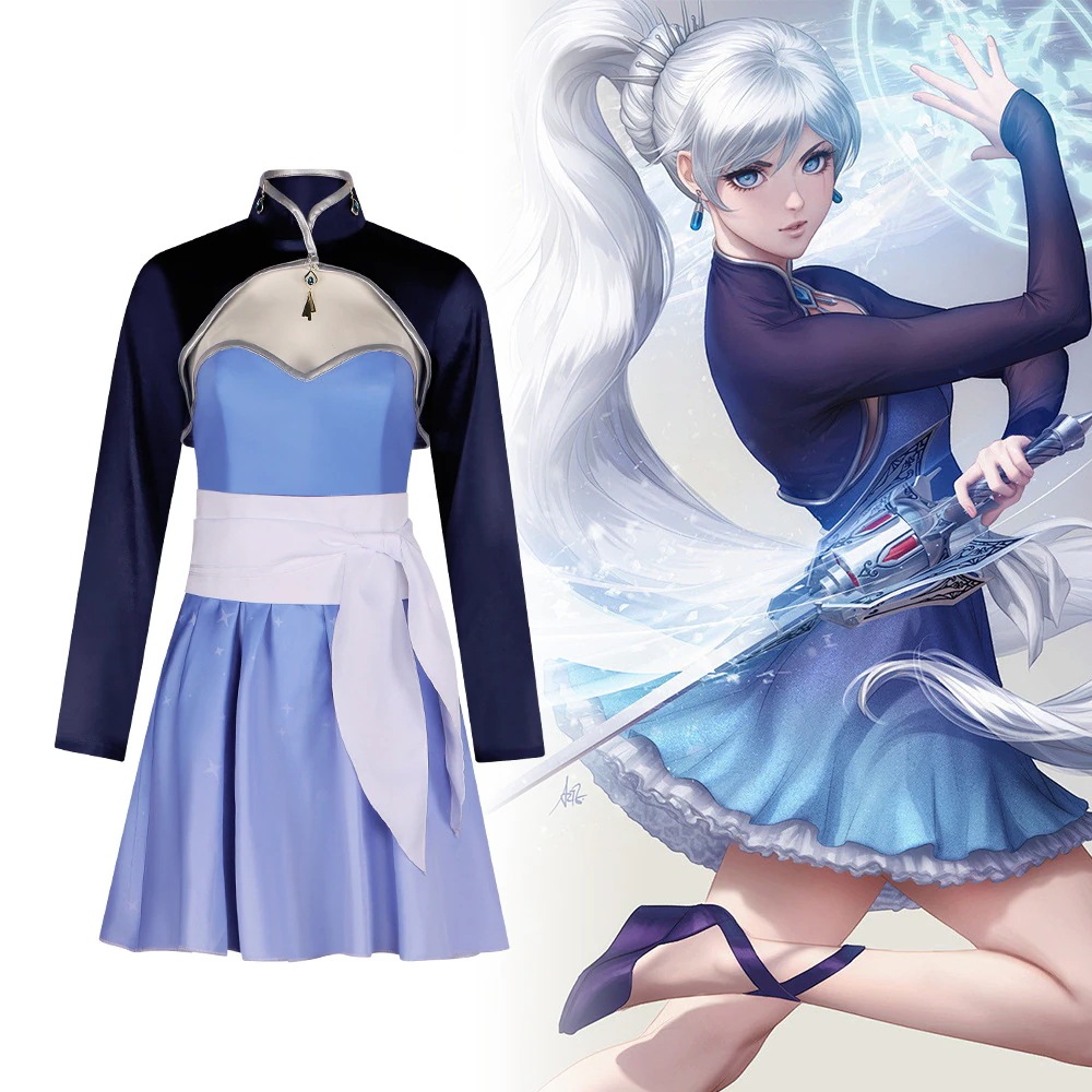 RWBY四色戦記コスプレ衣装Weiss Schnee魏絲雪倪アニメコスプレ衣装ハロウィン