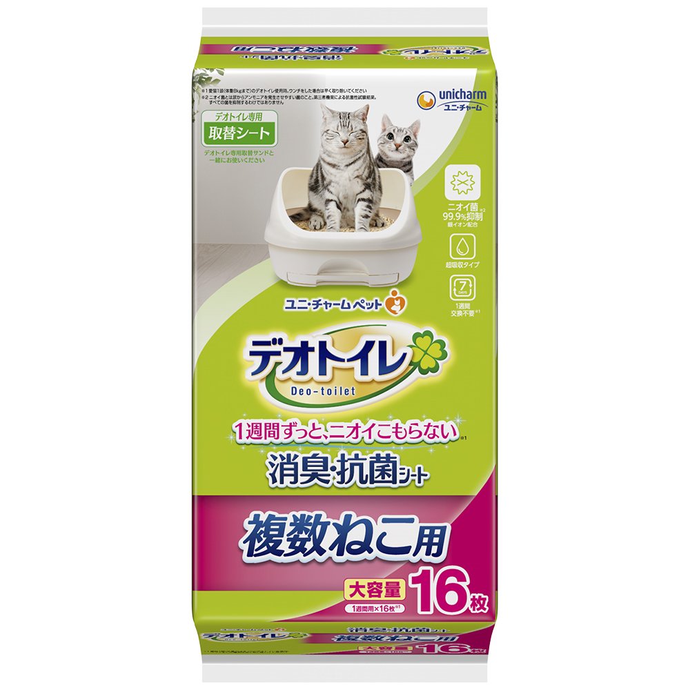 シート　複数ねこ用　消臭・抗菌シート　１６枚X１２袋　ＣＲＣ30―11―40―10―00