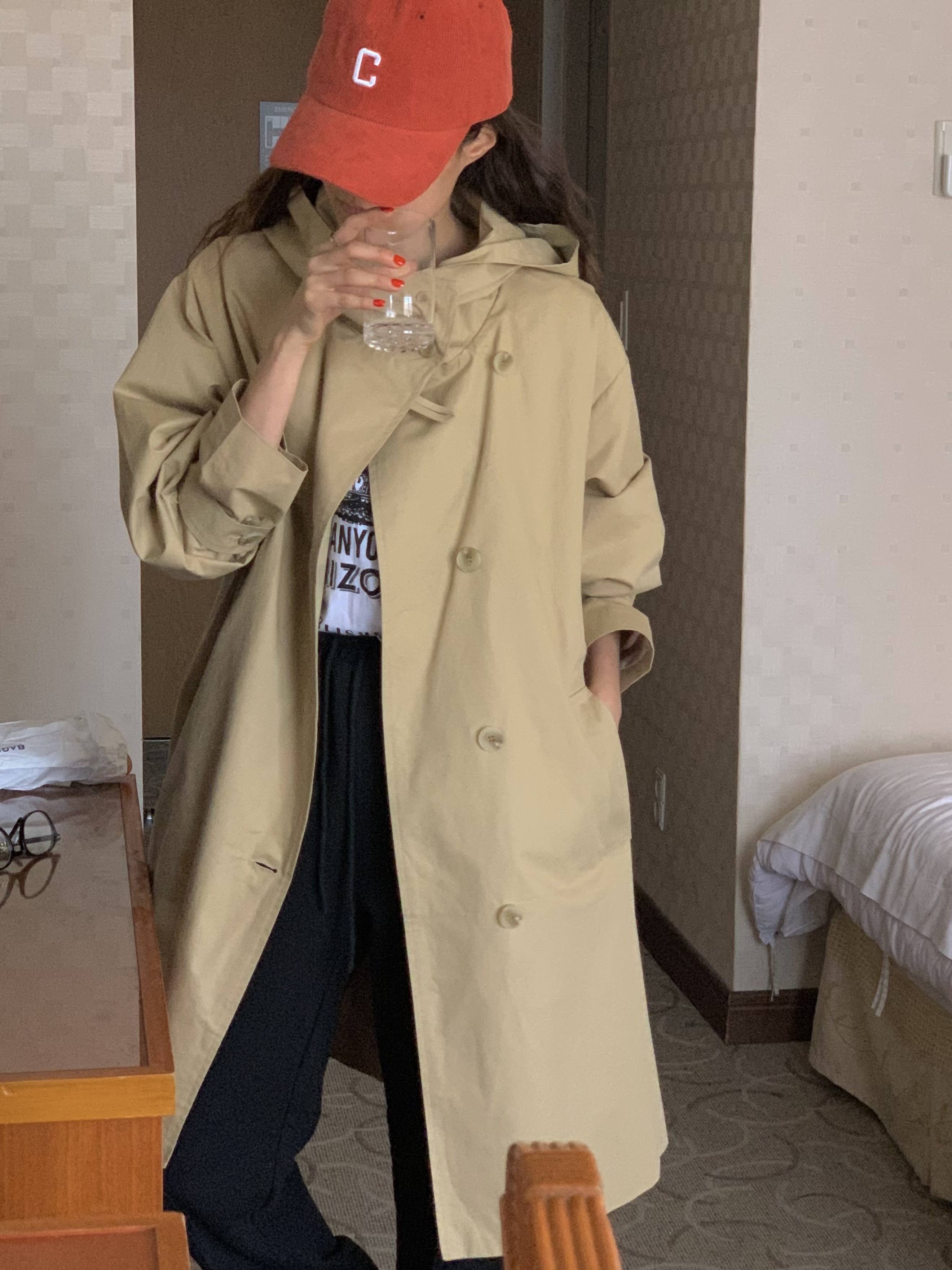 [made korean] FW秋女性フード綿トレンチコート（3color 12,402円